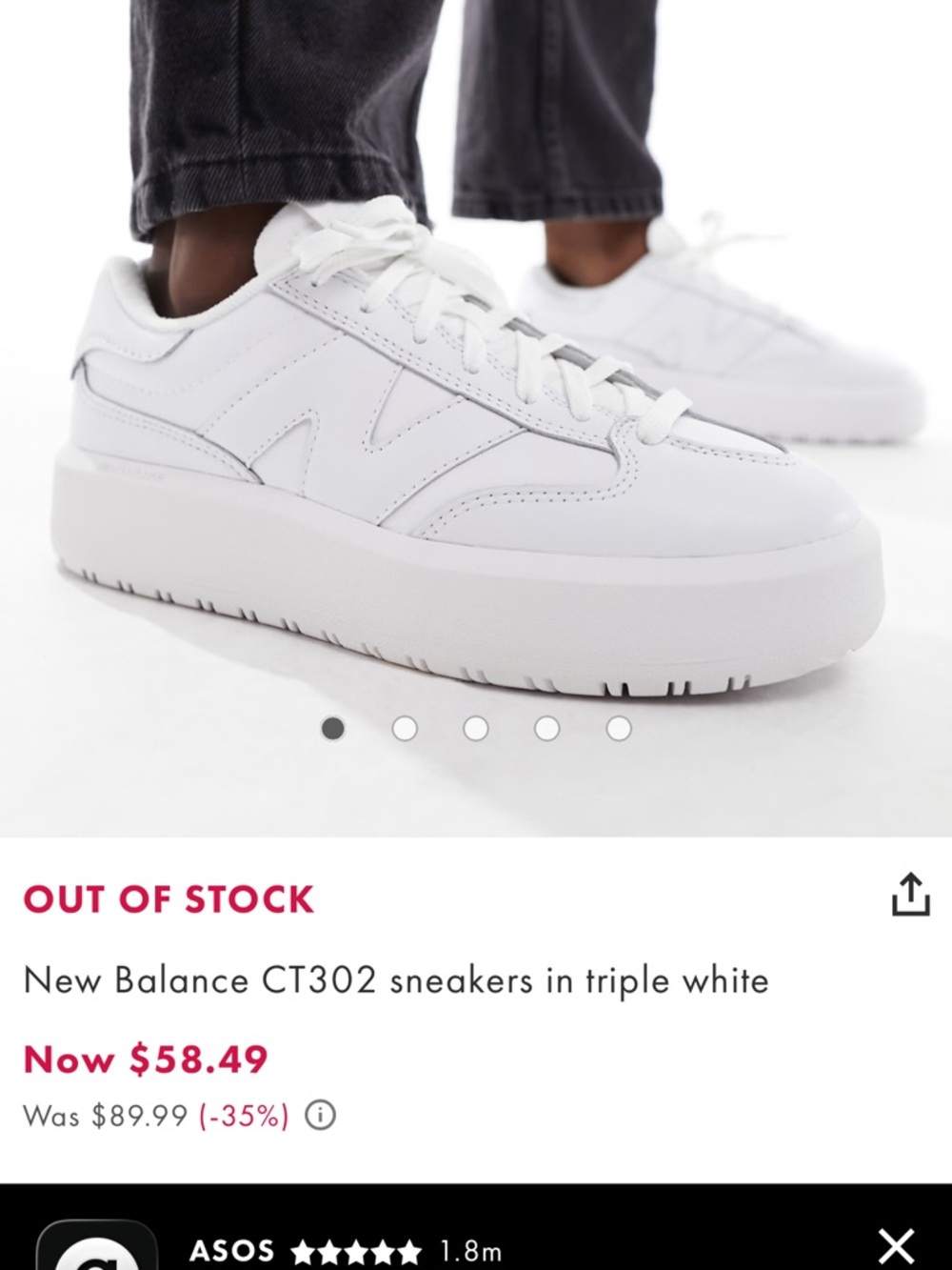 New Balance Platform Lace-Up Sneakers in White CT302
